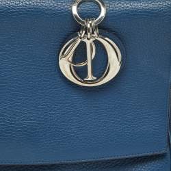 Pre Owned Dior Navy Blue Leather Medium Be Dior Flap Bag