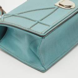 Pre Owned Dior Light Blue Leather Medium Diorama Shoulder Bag