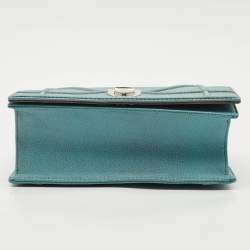 Pre Owned Dior Light Blue Leather Medium Diorama Shoulder Bag