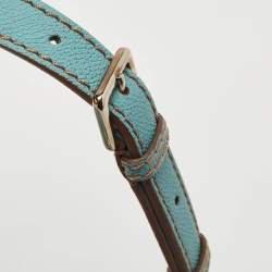 Pre Owned Dior Light Blue Leather Medium Diorama Shoulder Bag