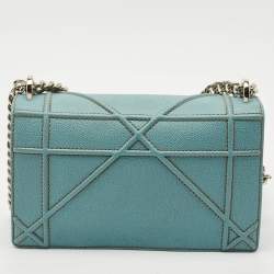 Pre Owned Dior Light Blue Leather Medium Diorama Shoulder Bag