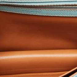 Pre Owned Dior Light Blue Leather Medium Diorama Shoulder Bag
