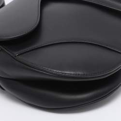 Pre Owned Dior Black Leather Saddle Bag