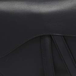 Pre Owned Dior Black Leather Saddle Bag