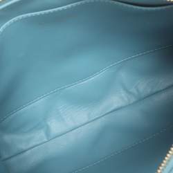 Pre Owned Dior Light Blue Cannage Leather Caro Pouch Clutch