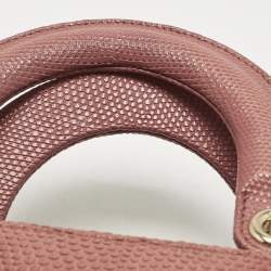 Pre Owned Dior Red Lizard Small Lady Dior Tote