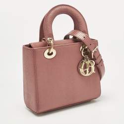 Pre Owned Dior Red Lizard Small Lady Dior Tote