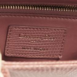Pre Owned Dior Red Lizard Small Lady Dior Tote