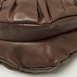 Pre Owned Dior Brown Pleated Leather Plisse Hobo