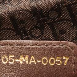 Pre Owned Dior Brown Pleated Leather Plisse Hobo