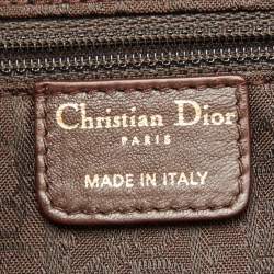 Pre Owned Dior Brown Pleated Leather Plisse Hobo