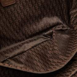 Pre Owned Dior Brown Pleated Leather Plisse Hobo