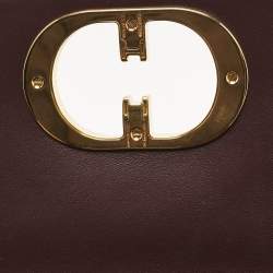 Pre Owned Dior Dark Purple Cannage Patent Leather Medium Caro Shoulder Bag