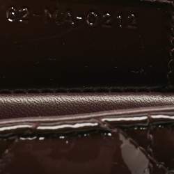 Pre Owned Dior Dark Purple Cannage Patent Leather Medium Caro Shoulder Bag