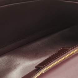 Pre Owned Dior Dark Purple Cannage Patent Leather Medium Caro Shoulder Bag