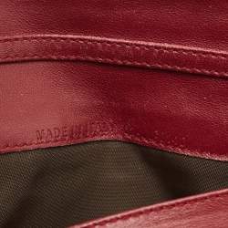 Pre Owned Dior Dark Red Cannage Patent Leather Lady Dior Wallet on Chain