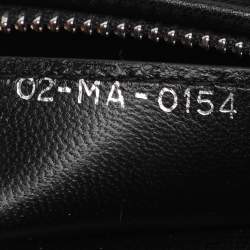 Pre Owned Dior Black/White Sequins and Leather Medium Lady Dior Tote