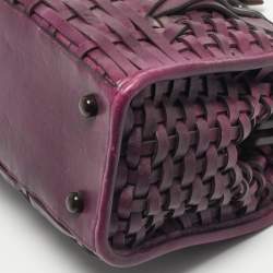 Pre Owned Dior Purple Woven Leather Limited Edition 0025 Samourai 1947 Satchel