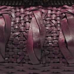 Pre Owned Dior Purple Woven Leather Limited Edition 0025 Samourai 1947 Satchel