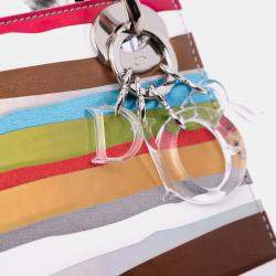 Pre Owned Dior Lady Dior Medium PVC Technical Fabric Handbag