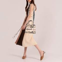 Pre Owned Dior Multicolor Tie-Dye Embroidered Canvas Medium Lady D-Lite Tote