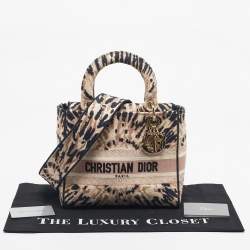 Pre Owned Dior Multicolor Tie-Dye Embroidered Canvas Medium Lady D-Lite Tote