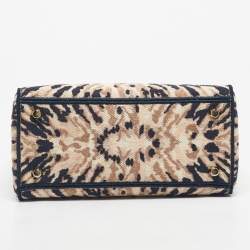 Pre Owned Dior Multicolor Tie-Dye Embroidered Canvas Medium Lady D-Lite Tote