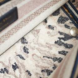 Pre Owned Dior Multicolor Tie-Dye Embroidered Canvas Medium Lady D-Lite Tote