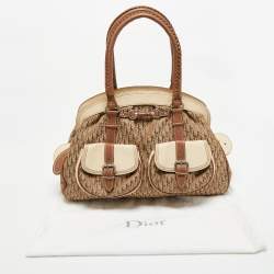 Pre Owned Christian Dior Beige Monogram My Dior Frame Pocket Satchel
