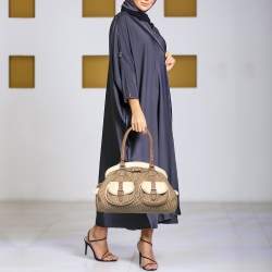 Pre Owned Christian Dior Beige Monogram My Dior Frame Pocket Satchel