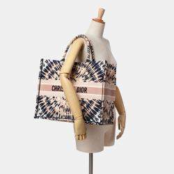 Pre Owned Dior Brown Large Embroidered Canvas Tie Dye Book Tote
