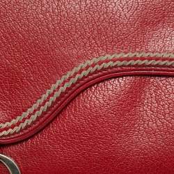 Pre Owned Dior Dark Red Leather Saddle Long Wallet