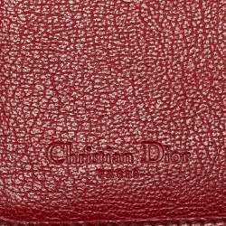 Pre Owned Dior Dark Red Leather Saddle Long Wallet