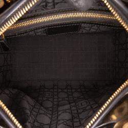 Pre Owned Dior Black Medium Patent Cannage Lady Dior