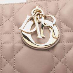 Pre Owned Christian Dior Dior Bo Tote Medium Macrocannage Tote Bag Leather  Beige