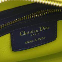 Pre Owned Dior Lady Dior Pink Green Blue Leather Shoulder Bag