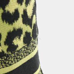 Pre Owned Christian Dior Lady D-Lite Medium Green Black Canvas Handbag