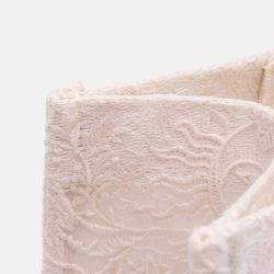 Pre Owned Dior Cream Medium Canvas D Lace Sun Embroidery Book Tote