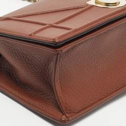Pre Owned Dior Brown Leather Medium Diorama Flap Shoulder Bag
