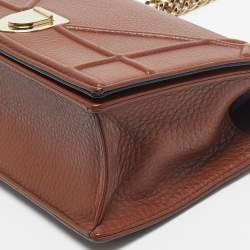 Pre Owned Dior Brown Leather Medium Diorama Flap Shoulder Bag