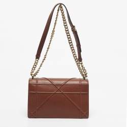 Pre Owned Dior Brown Leather Medium Diorama Flap Shoulder Bag