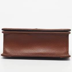 Pre Owned Dior Brown Leather Medium Diorama Flap Shoulder Bag