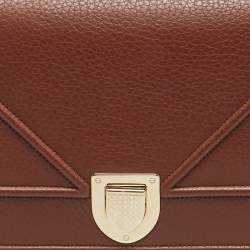 Pre Owned Dior Brown Leather Medium Diorama Flap Shoulder Bag