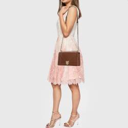 Pre Owned Dior Brown Leather Medium Diorama Flap Shoulder Bag