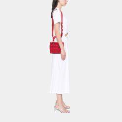 Pre Owned Dior Red Small Lambskin Cannage My ABCDior Lady Dior