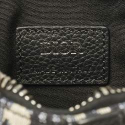 Pre Owned Dior Black/Blue Oblique Canvas and Leather Saddle Convertible Belt Bag