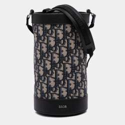 Pre Owned Dior Blue Oblique Canvas Thermo Bottle Holder