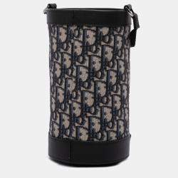Pre Owned Dior Blue Oblique Canvas Thermo Bottle Holder