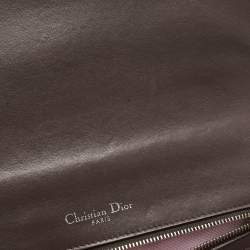 Pre Owned Dior Cacao Patent Leather Medium Diorama Shoulder Bag