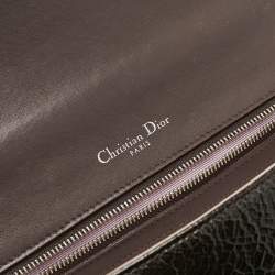 Pre Owned Dior Cacao Patent Leather Medium Diorama Shoulder Bag